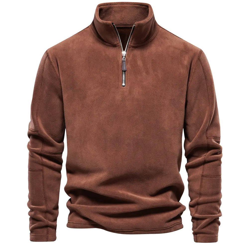 Nordcrest™ | Mænd Blød Vinter Halfzip Fleece Sweater med Lynlås