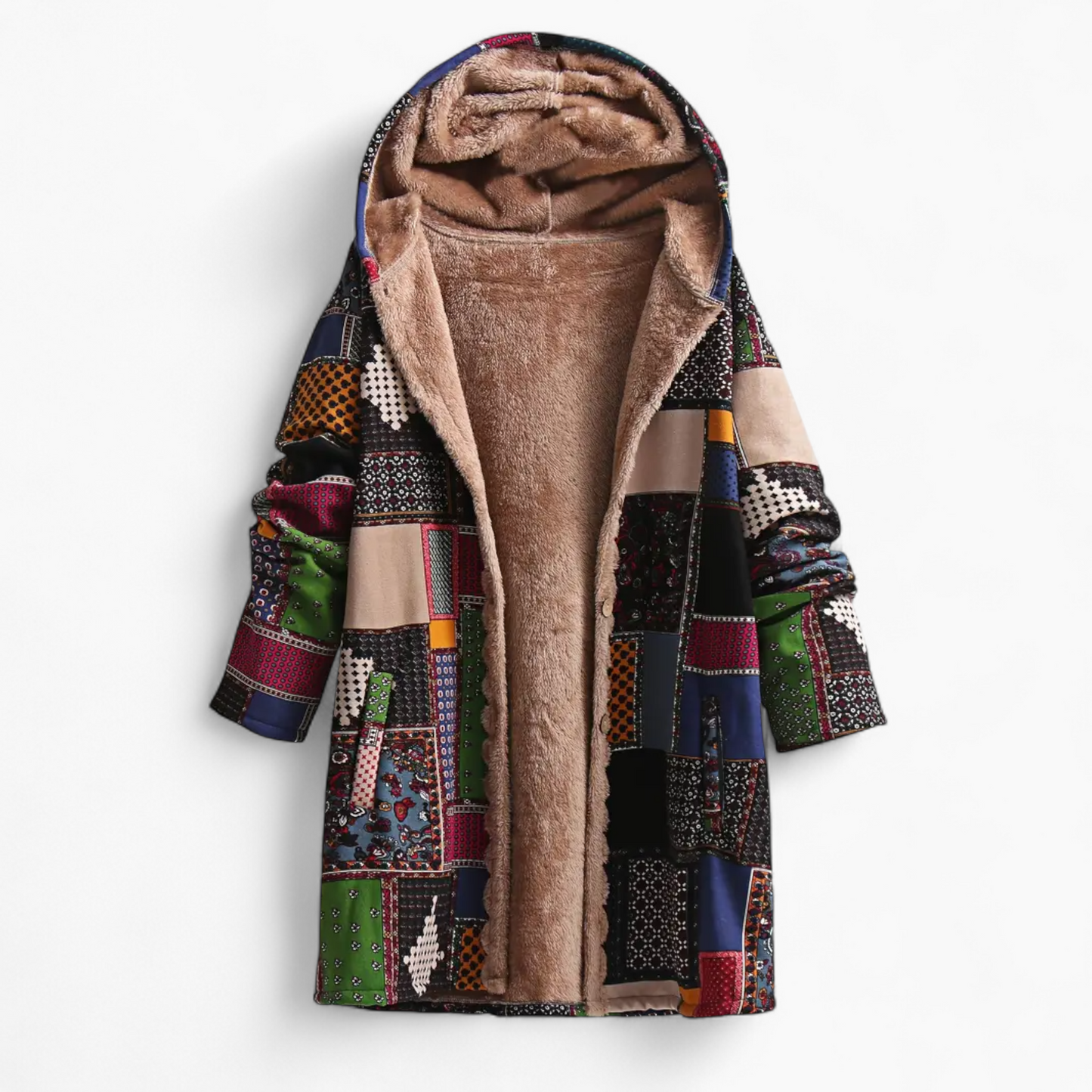 Amaris | Lang Patchwork Vinterjakke Damer