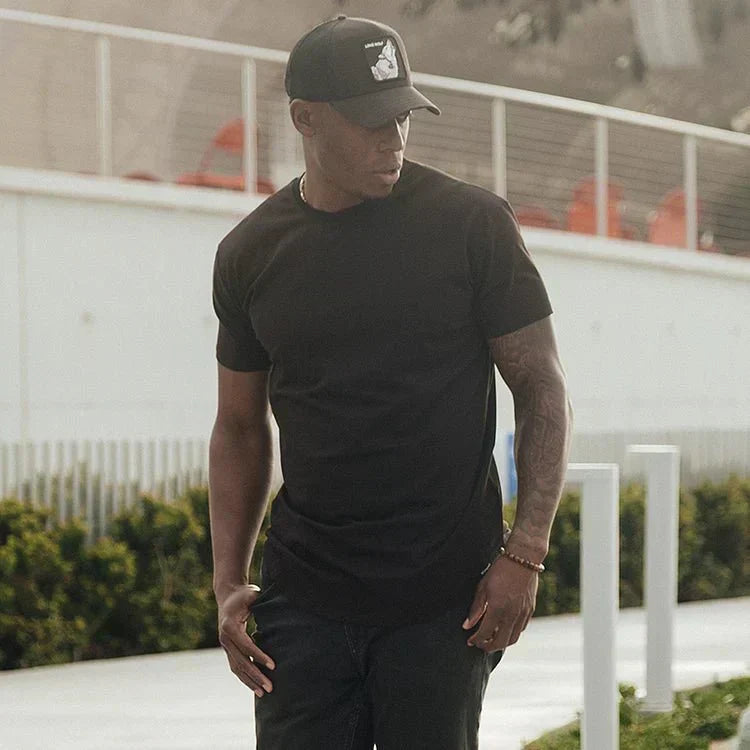 Madeo™ | Herrer Atletisk Drop Cut T-shirt med Sømfri Pasform