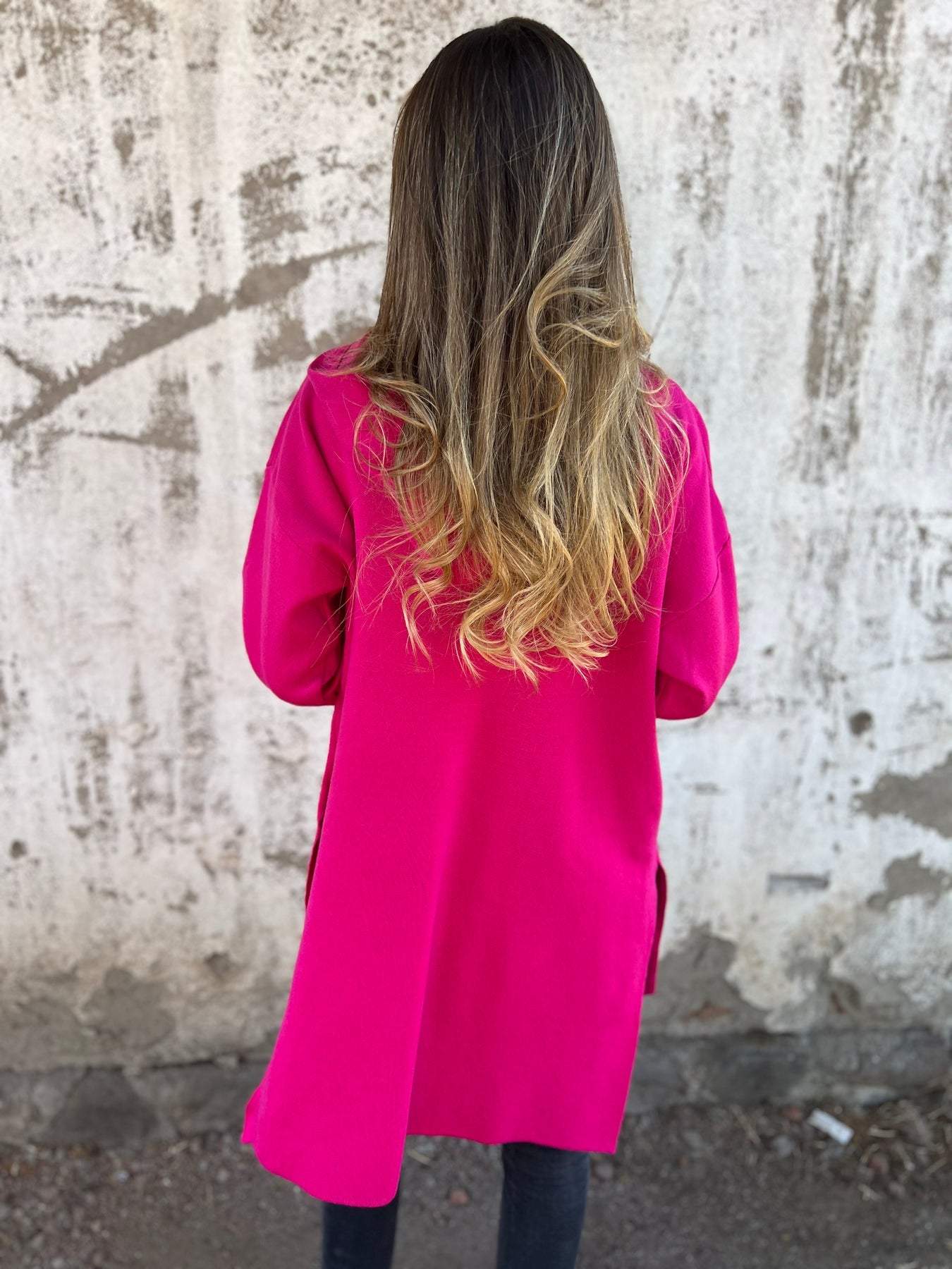 Sorella™ | Let Mellemlang Jakke Til Damer Med Hætte | Casual Strikket Lang Cardigan Med Lynlås Til Forår Og Efterår