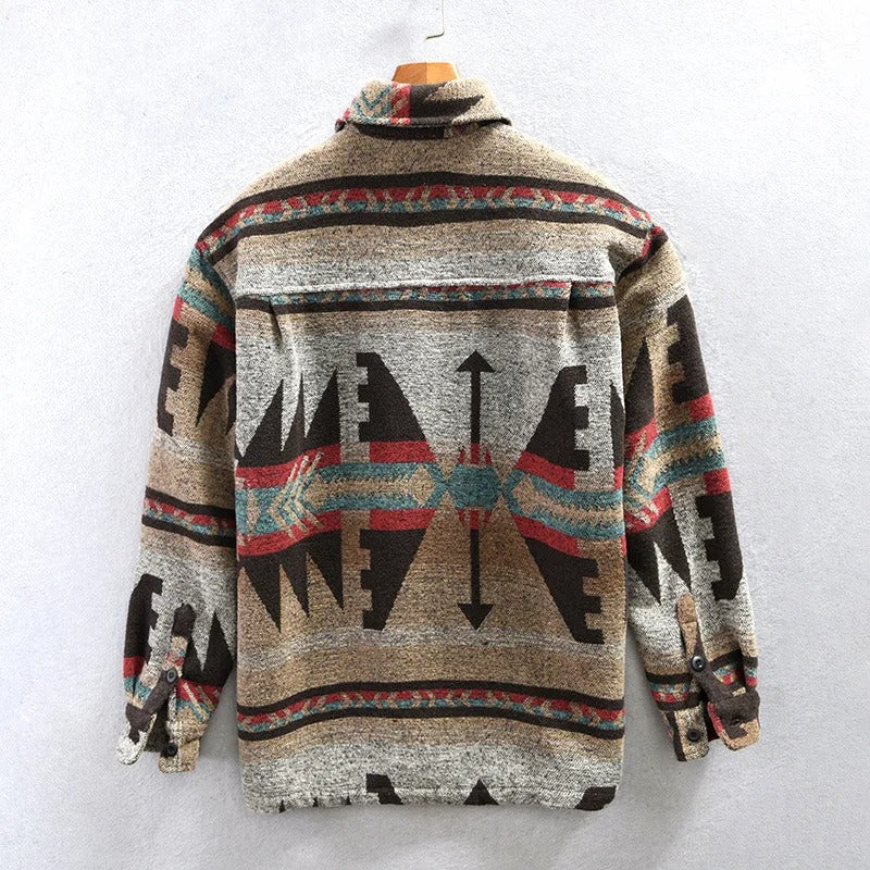 Victor™ | Herrer Aztec Flannel Overskjorte | Varm Vintage Stil med Unikt Retro Print