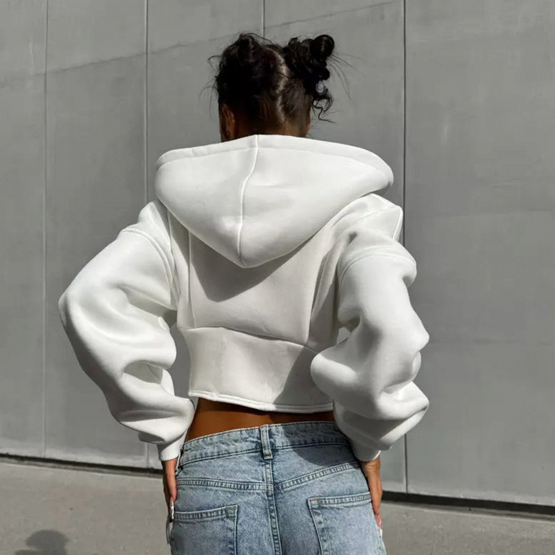 Averie | Cropped Hoodie Med Lynlås