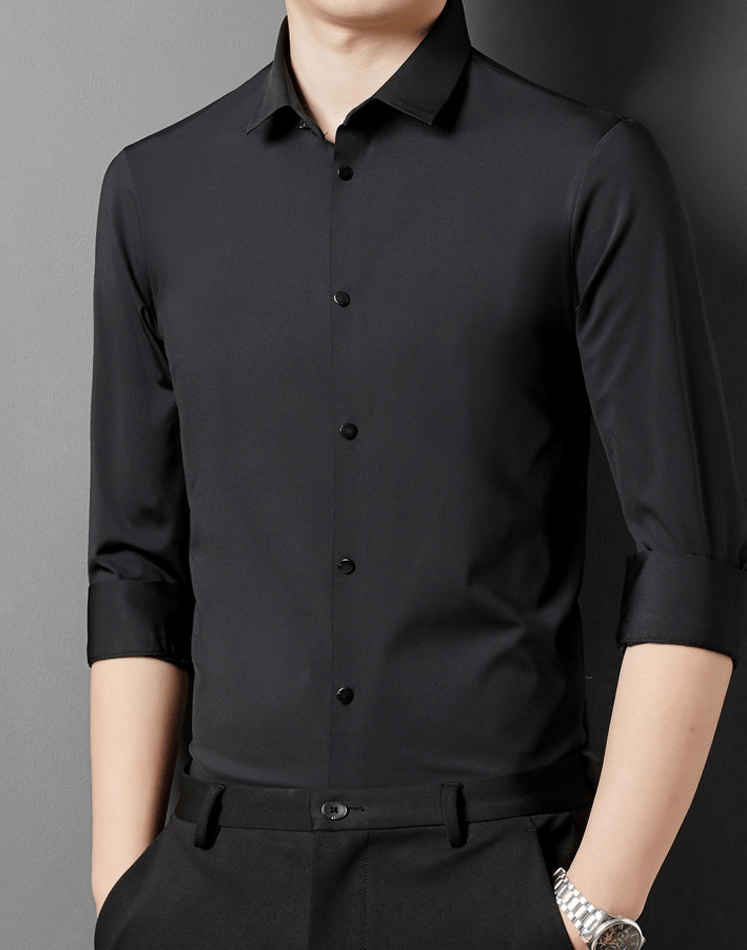 Dario | Stretch Slim Fit Skjorte Herre Med Skjult Knaplukning