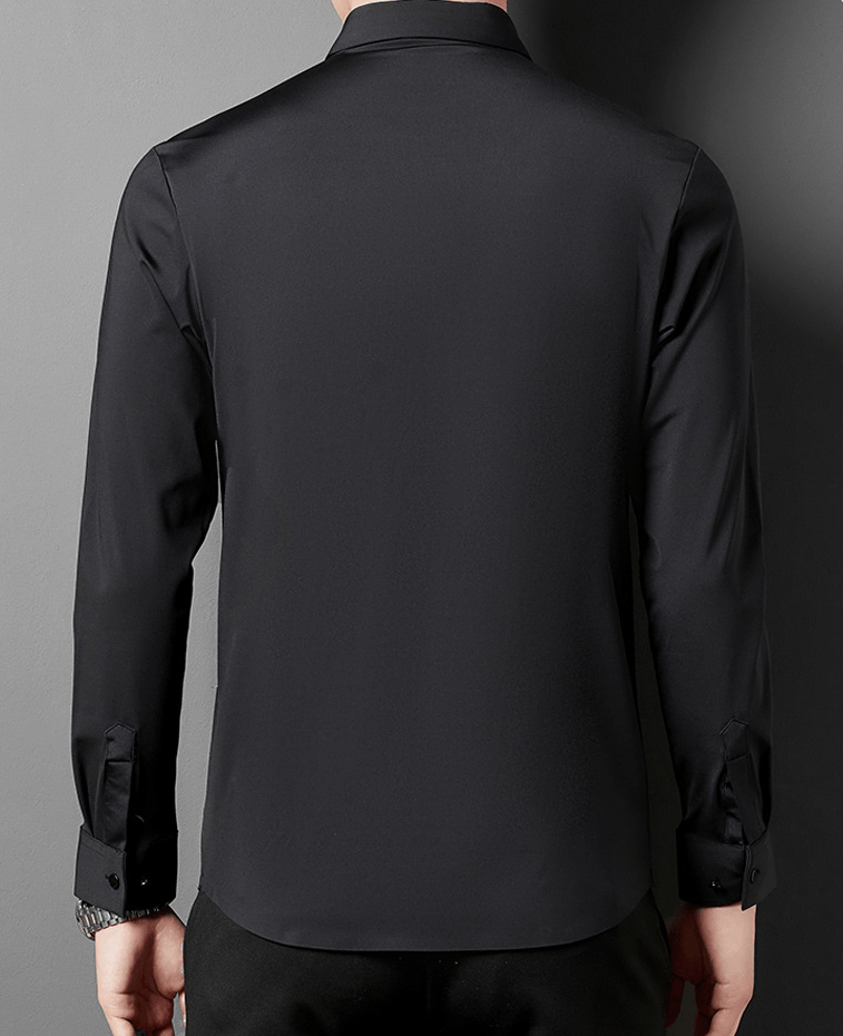Dario | Stretch Slim Fit Skjorte Herre Med Skjult Knaplukning