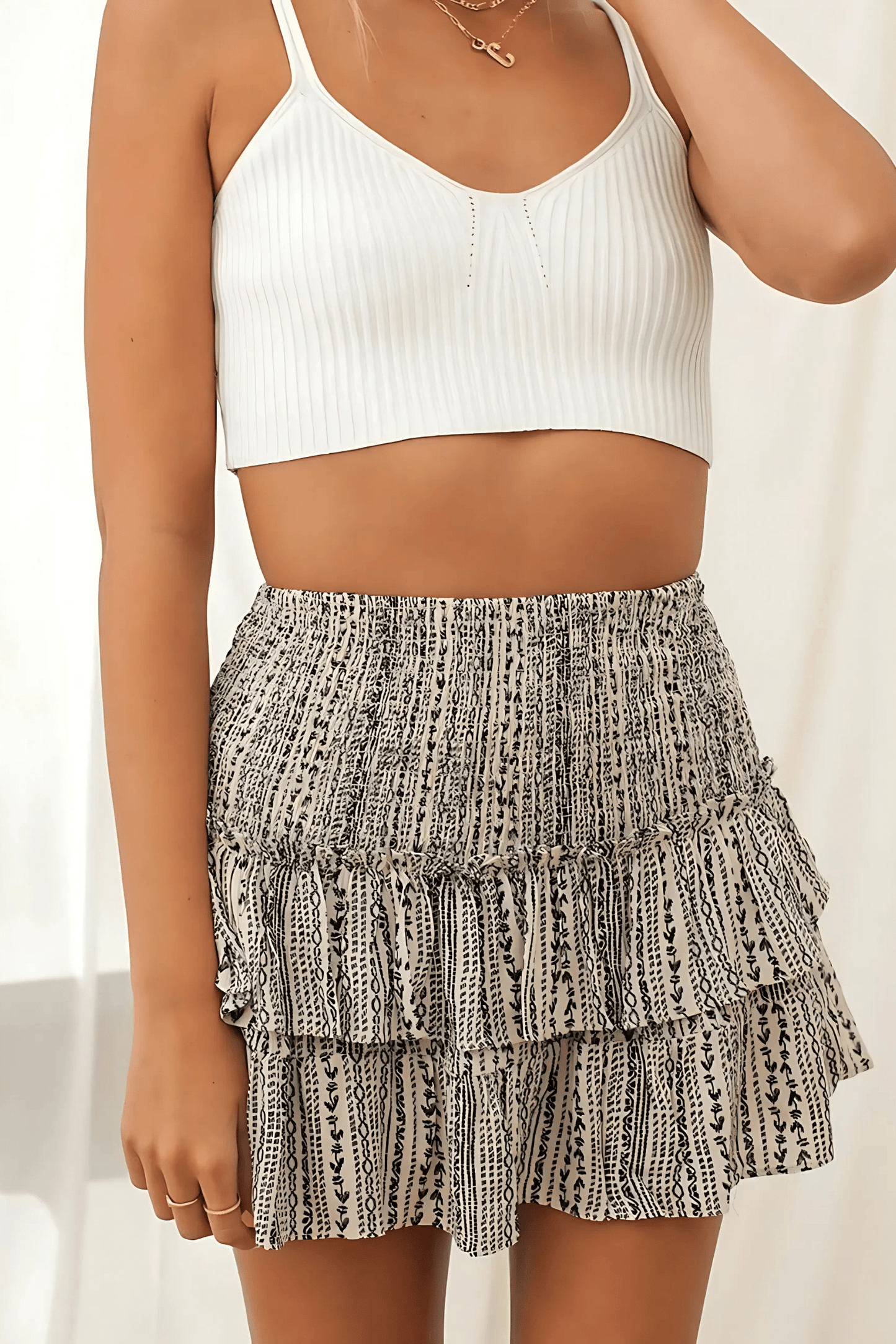 Soleia | Boho Skort med Paisleymønster og Volant Nederdelslook til Sommer & Festival