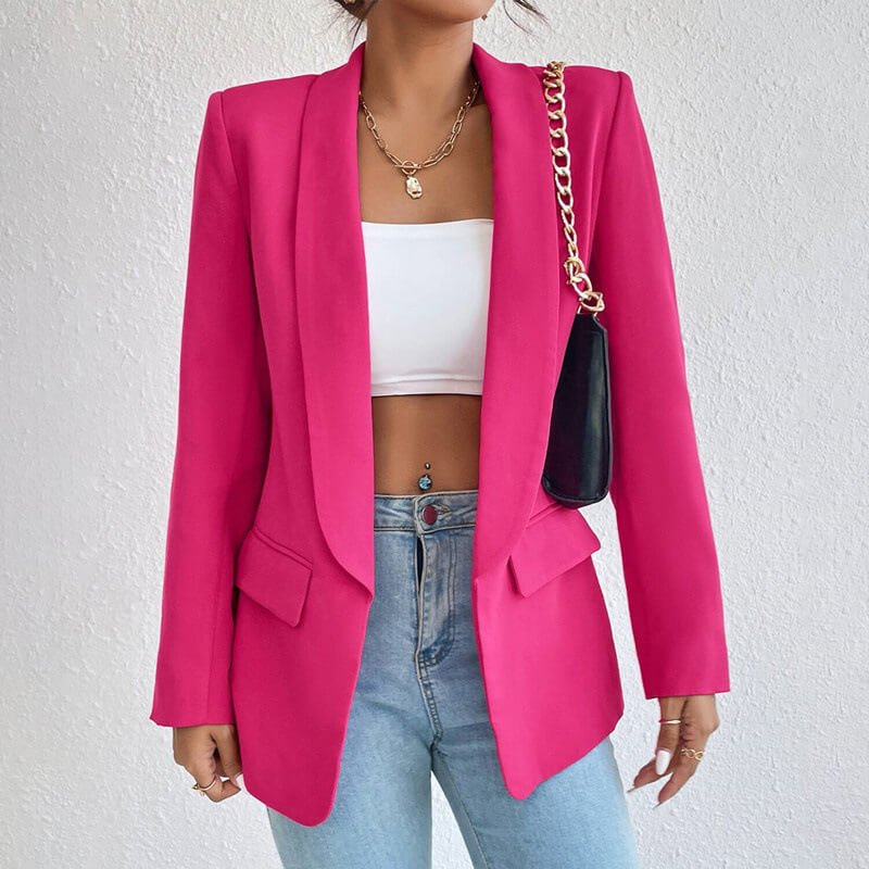 Valeria | Taljeret Åben Blazer til Damer Uden Knapper – Stilfuld og Alsidig