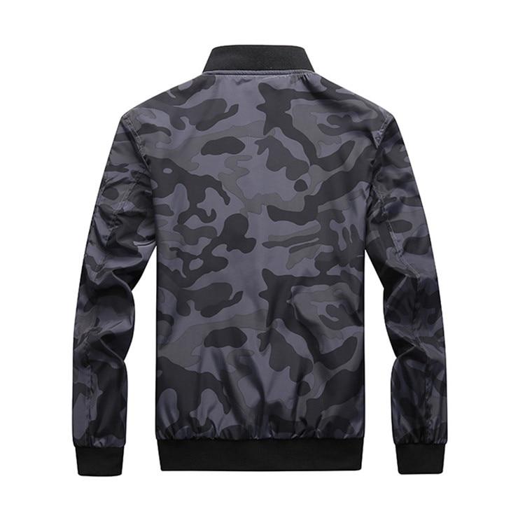 Björn™ | Herrer Camouflage Bomberjakke Med Lynlås Og Ærmelomme | Let Vindafvisende Streetwear Mellemsæson Jakke