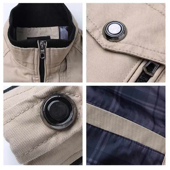 Zelus™ | Herrer Stilfuld Jakke med Militært Design, Høj Krave og Urban Flair