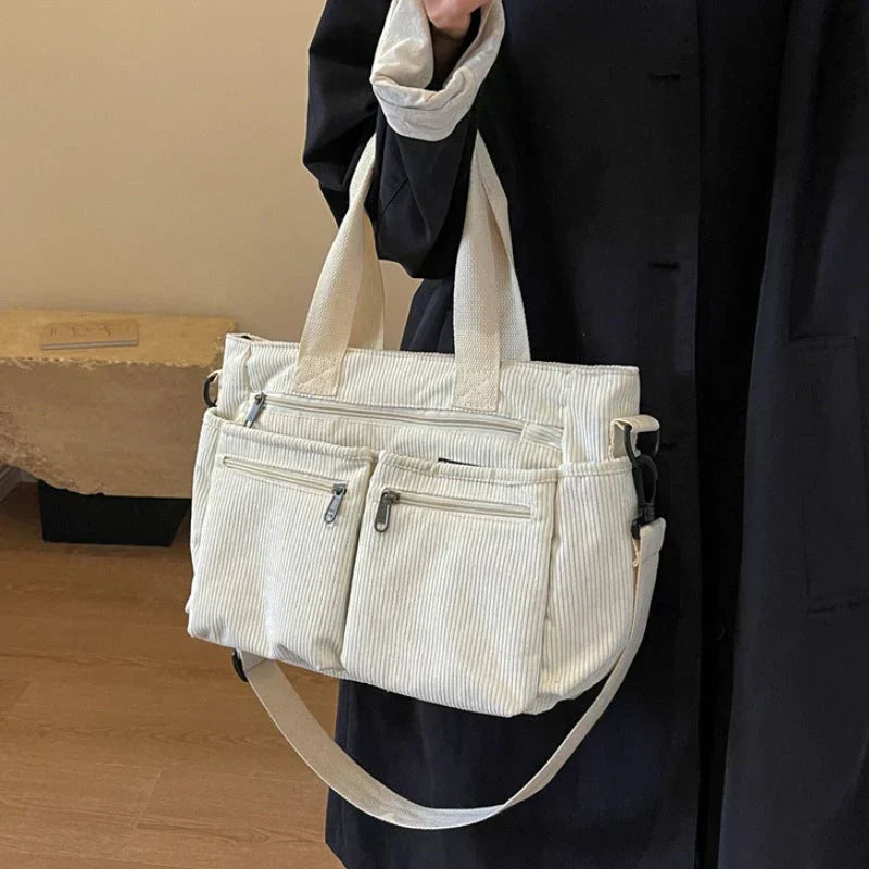 Mirella™ | Damer Fløjls Skuldertaske med Flere Rum | Blød Fløjl Crossbody med Justerbar Rem