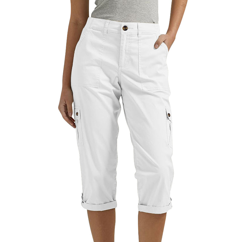 Ravina™ | Dame Capri-bukser med Lommer | Luftige 3/4 Outdoor Sommerbukser i Let Bomuldsblanding