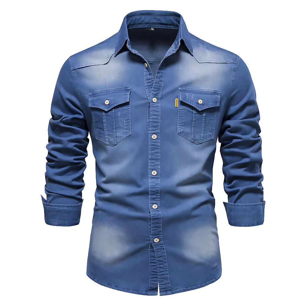 Rafael | Denimskjorte til Herrer | Slim Fit i Westernstil i Sort eller Blå