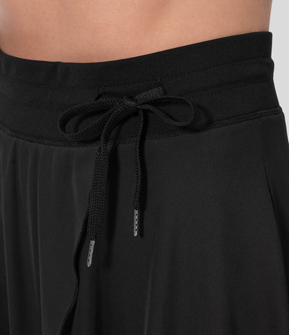 Liora™ | Damer Omslagsnederdel med Indershorts & Skjult Lomme | Let Midi Nederdel med Bindebånd