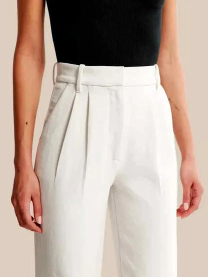 Valentina | Beige Wide-Leg Bukser Damer