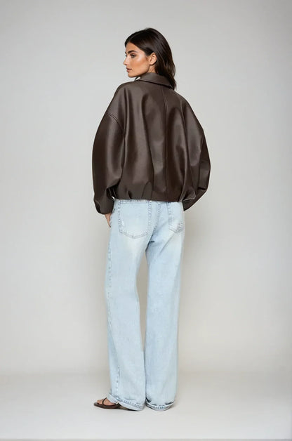 Mirella | Oversized Læderjakke