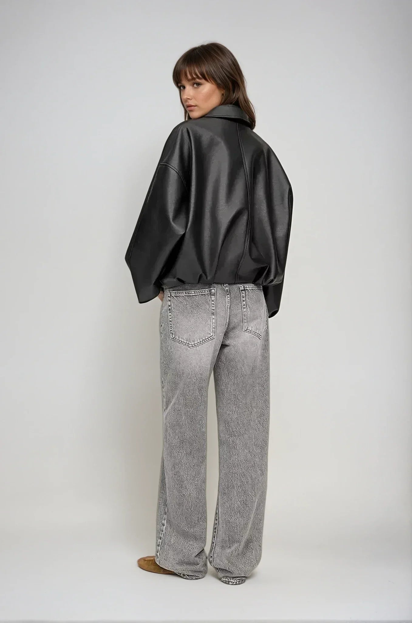 Mirella | Oversized Læderjakke