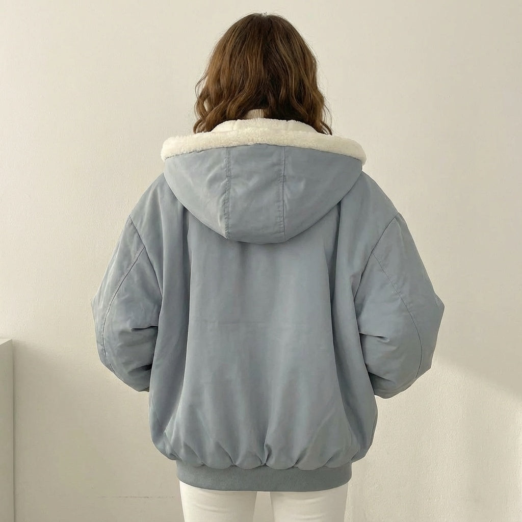 Luna | Vendbar Teddy Bomberjakke