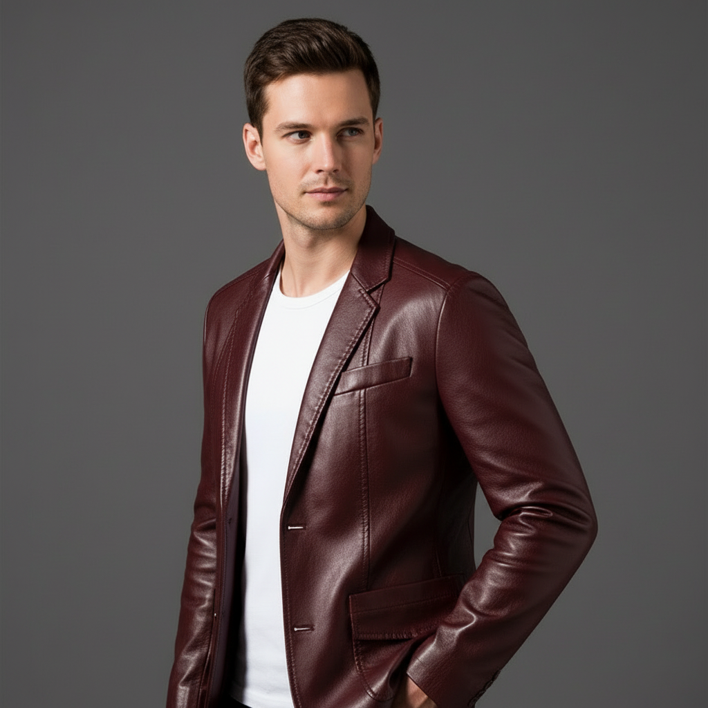 Lucenzo | Læderlook Blazer