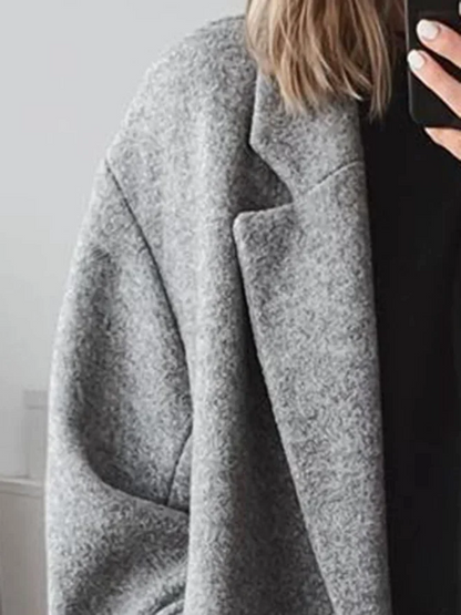 Giuliana™ | Damer Lang Trenchcoat med Vide Ærmer og Elegant Krave