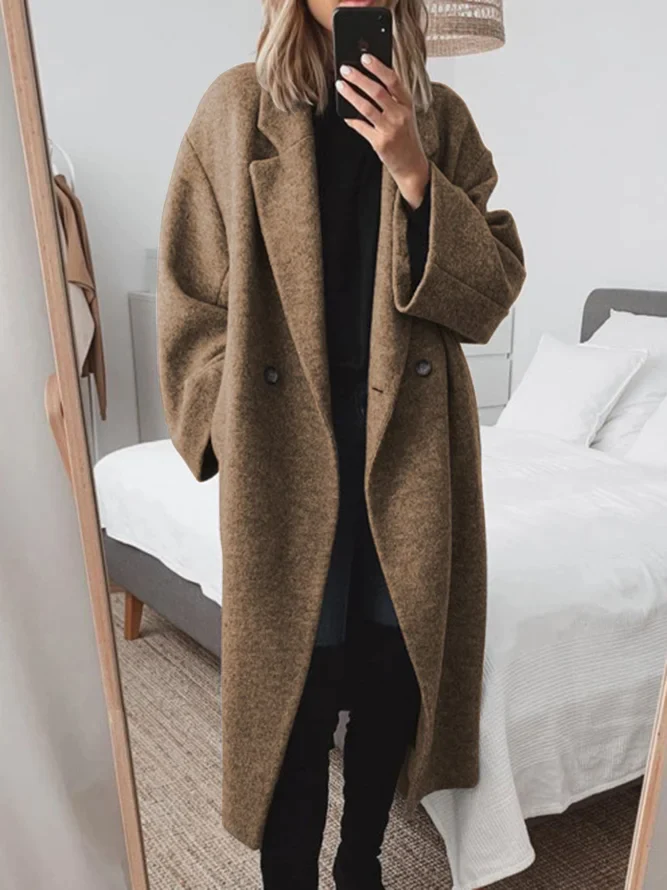 Giuliana™ | Damer Lang Trenchcoat med Vide Ærmer og Elegant Krave