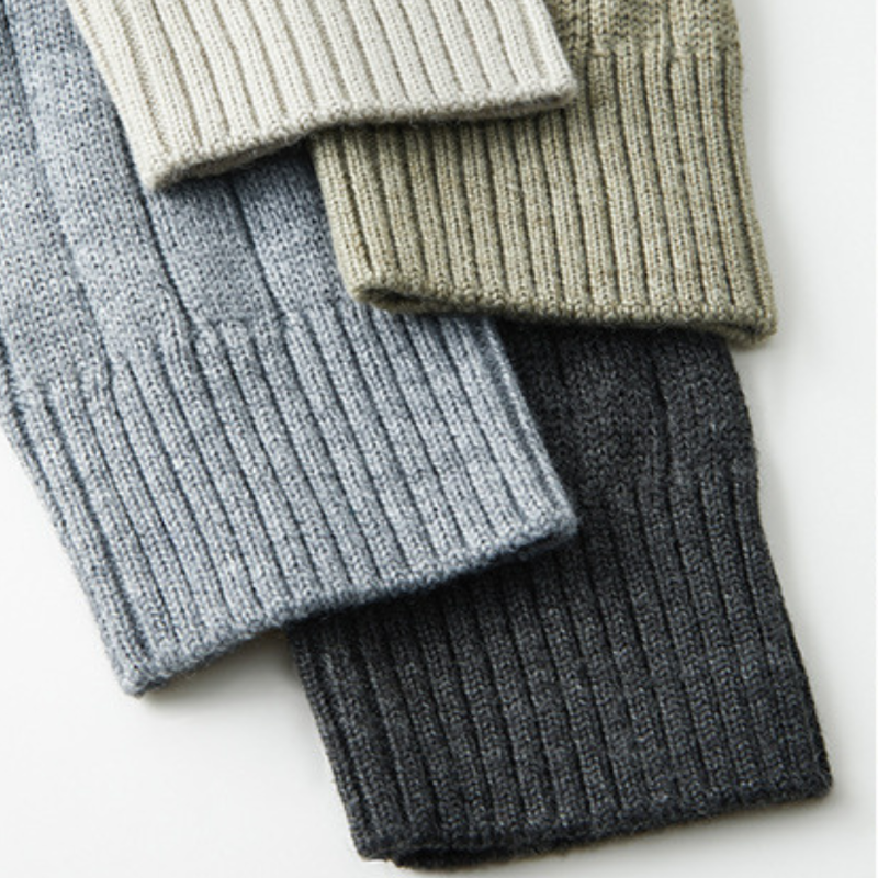 Luca™ | Ribstrikket Trøje med Rund Hals | Komfortabel Mellemvægts Pullover i Neutrale Farver