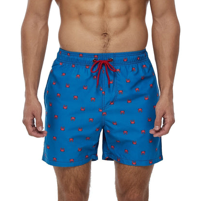 Lazaro™ | Herrer Badebukser med Tropisk Ananasprint | Hurtigttørrende Badeshorts med Snøre og Sidelommer