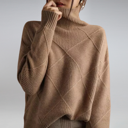 Linda™ | Luksuriøs Cashmere Rullekravesweater til Damer for Varme og Elegance
