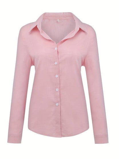 Noémie™ | Linned Bluse med Lange Ærmer til Kvinder