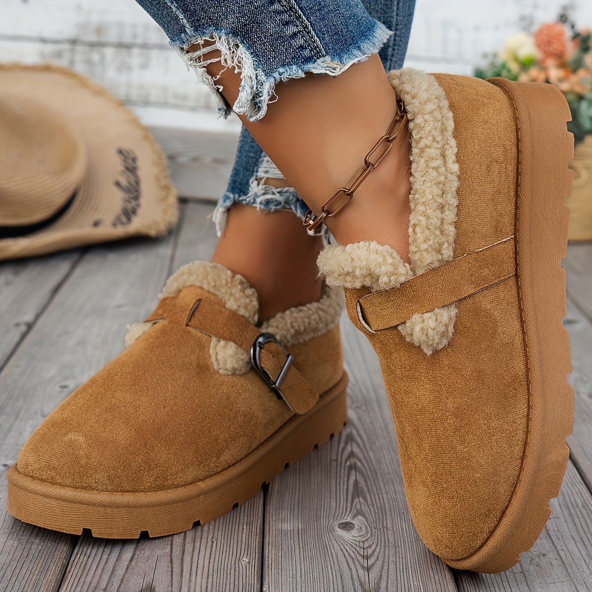 Maelis | Varme Slip-Ons Med Pelsfor