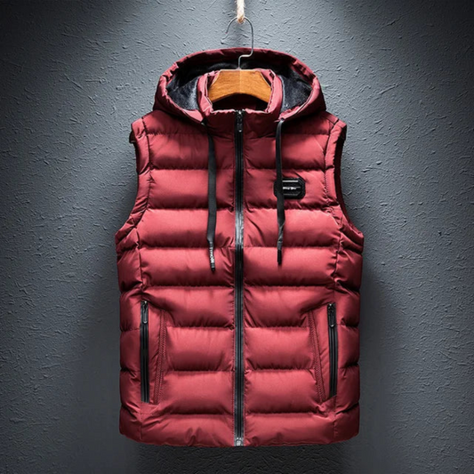 Lucien | Vatteret Bodywarmer Med Hætte Herrer