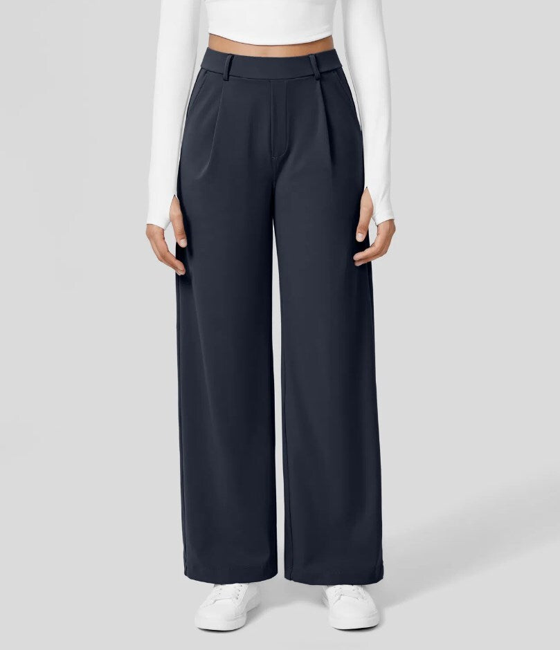 Lunara | High Waist Vide Pailletbukser Med Sidelommer Damer