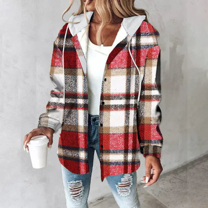 Anna™ | Damer Foret Vest med Hætte i Ternet Design til Varme Efterårsdage