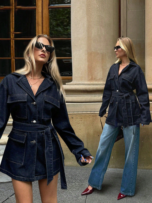 Sienna | Denimjakke Med Bælte