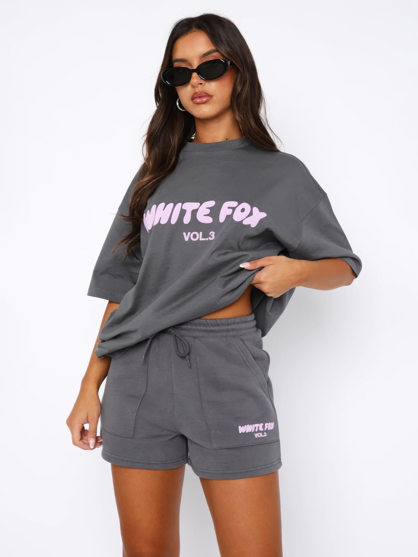 Lexa | Oversized Loungewear Sæt Damer Med Print T-Shirt & Shorts
