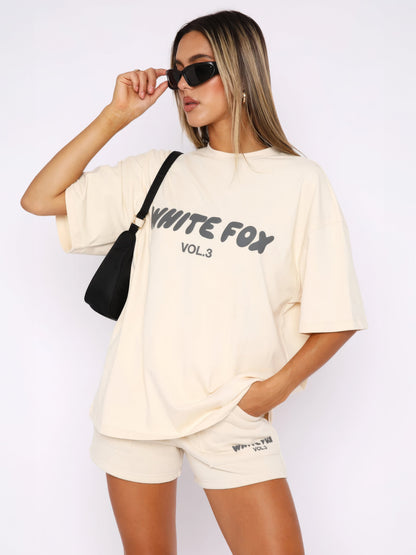Lexa | Oversized Loungewear Sæt Damer Med Print T-Shirt & Shorts