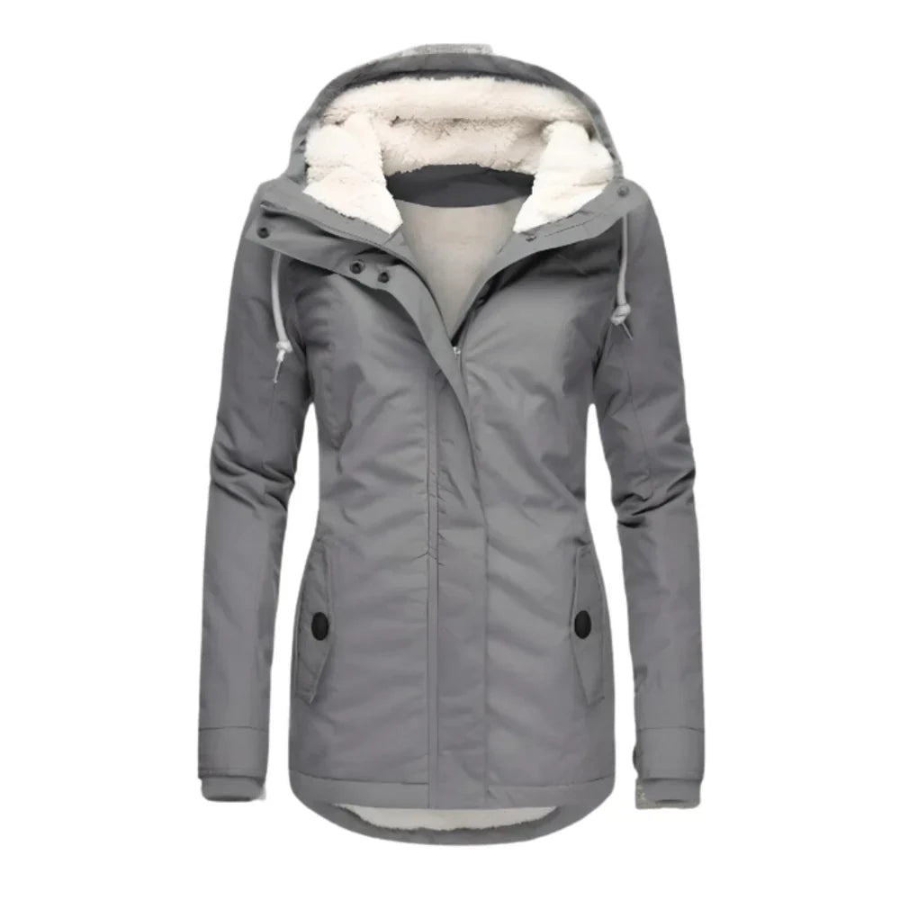 Mona™ | Elegant Lang Slim Fit Parka Damer Vinterjakke