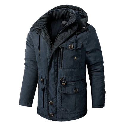 Jameson™ | Herrer Parka Vinterjakke Med Hætte Og Sherpafor | Varm Vandafvisende Jakke Med Lommer Og Uldfor