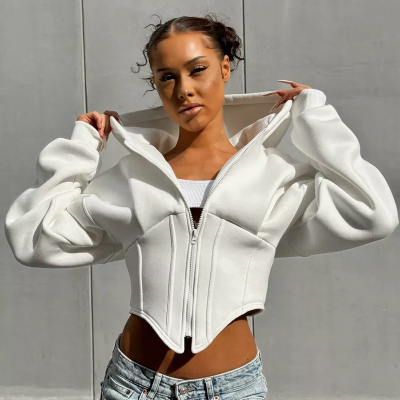Averie | Cropped Hoodie Med Lynlås