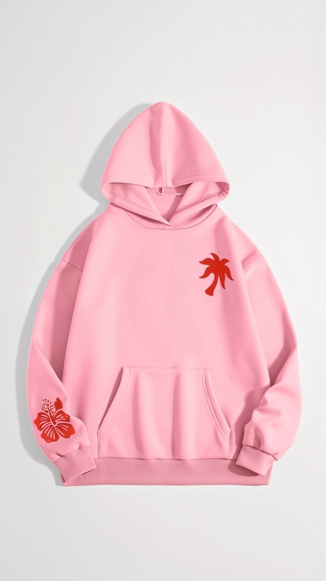 Isla | Oversized Hoodie Damer Med Palmeprint og Rygdesign