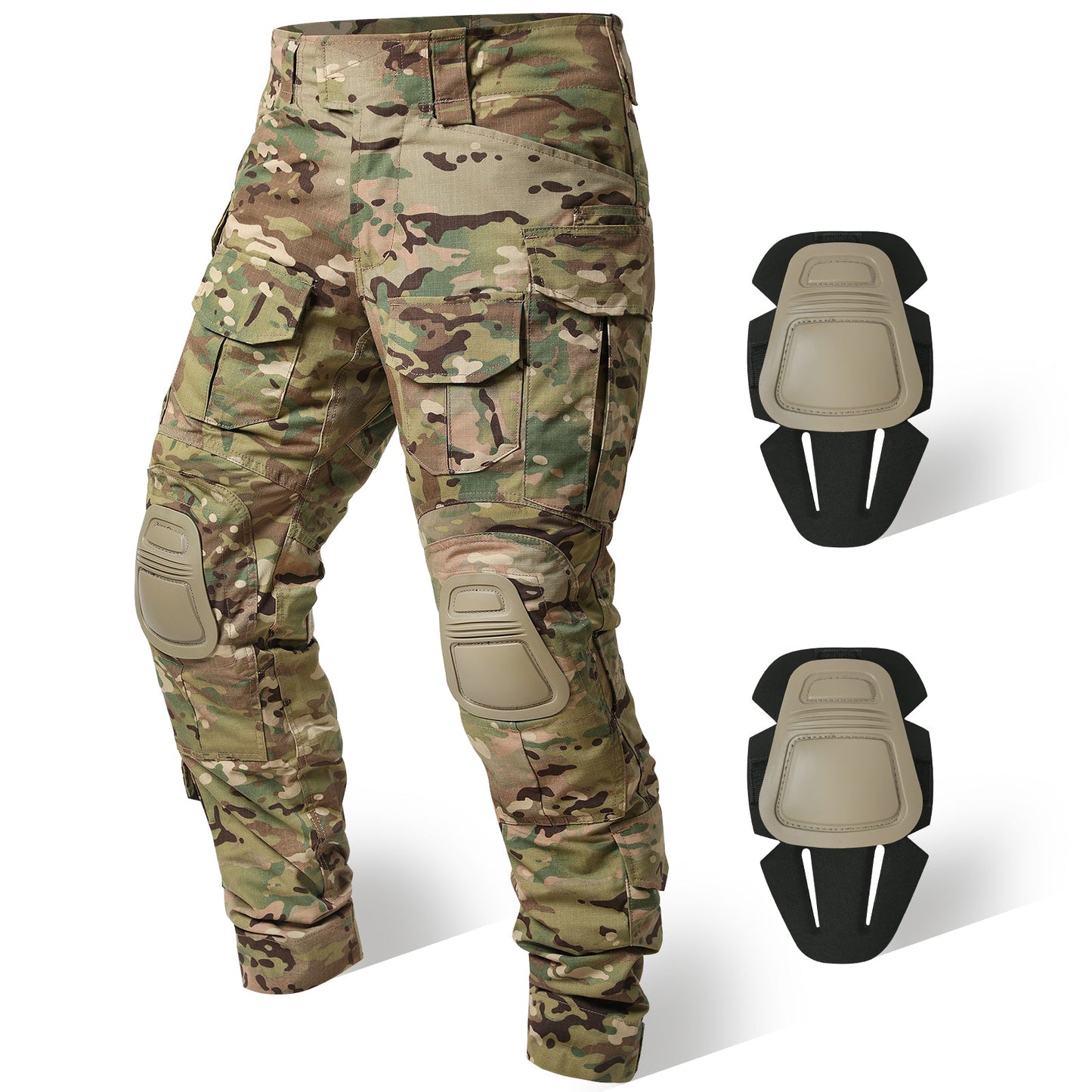 Kaelan | Taktiske Camouflage Combat Bukser med Knæbeskyttelse