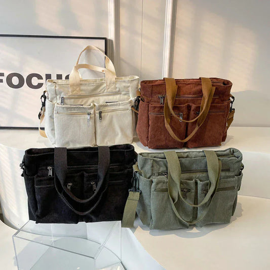 Mirella™ | Damer Fløjls Skuldertaske med Flere Rum | Blød Fløjl Crossbody med Justerbar Rem