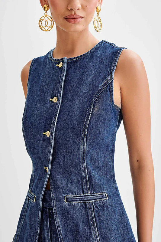 Élodie | Ærmeløs Denimvest Damer