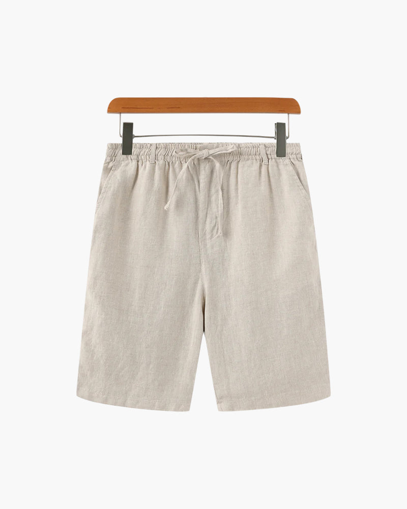Nereo | Sommer Shorts til Mænd i Hørlook med Elastisk Talje & Sidelommer