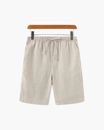 Nereo | Sommer Shorts til Mænd i Hørlook med Elastisk Talje & Sidelommer