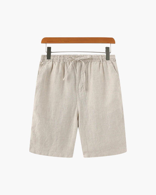 Nereo | Sommer Shorts til Mænd i Hørlook med Elastisk Talje & Sidelommer