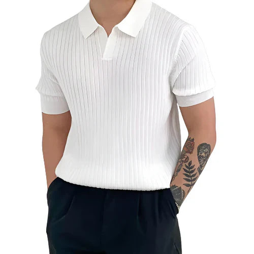 Rafael™ | Silkeblødt Ribbet Bomulds-T-shirt med Mesh for Ventilation og Komfort