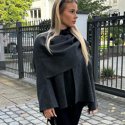Dana™ | Luksuriøs Asymmetrisk Tørklædejakke til Kolde Måneder