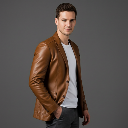 Lucenzo | Læderlook Blazer