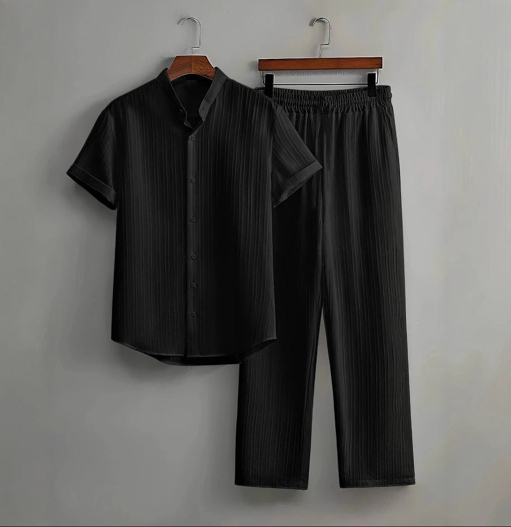 Darian | Luksuriøst Todelt Sommeroutfit med Struktur til Herrer