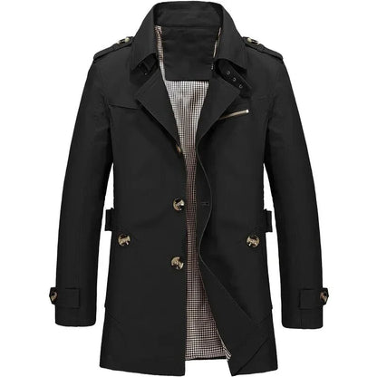 Gio™ | Elegant Herre Trenchcoat med Tidløs Pasform og Sofistikeret Komfort