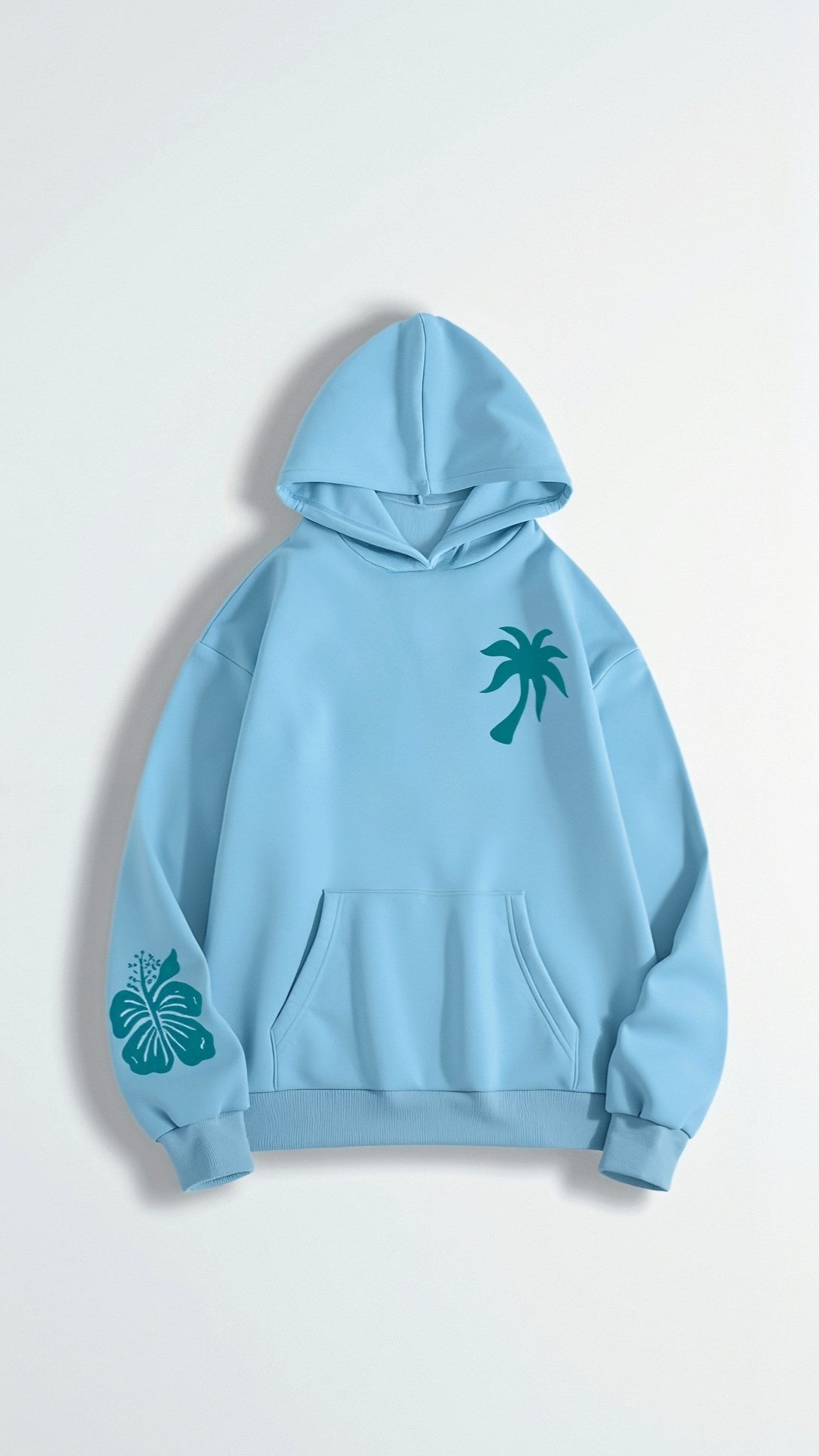 Isla | Oversized Hoodie Damer Med Palmeprint og Rygdesign